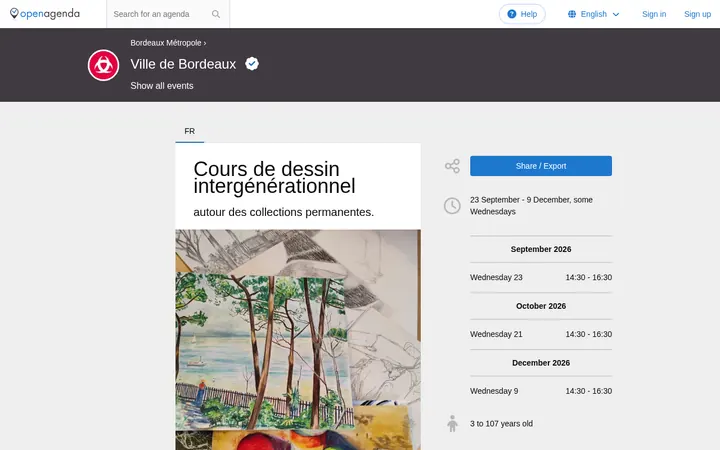 Capture de la page officielle de l'événement