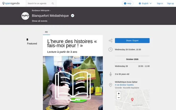 Capture de la page officielle de l'événement