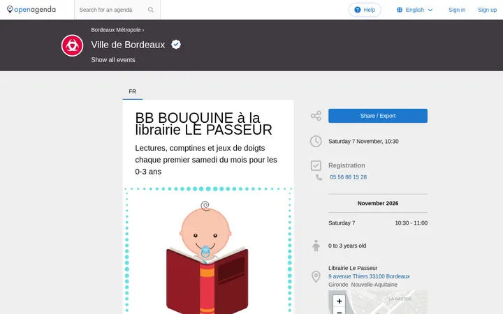 Capture de la page officielle de l'événement