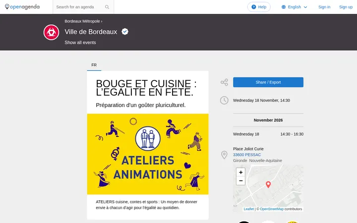 Capture de la page officielle de l'événement