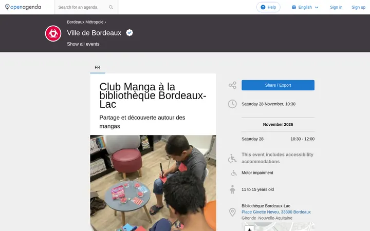 Capture de la page officielle de l'événement