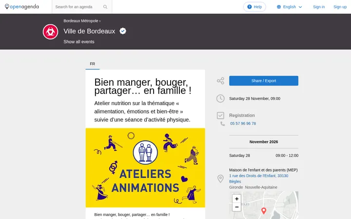 Capture de la page officielle de l'événement
