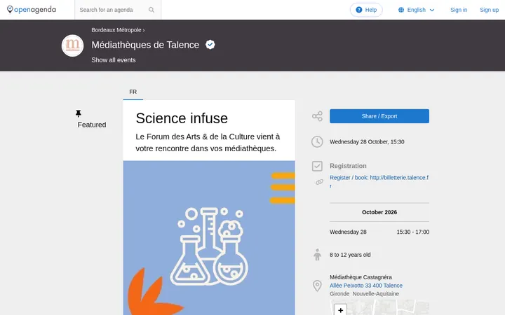 Capture de la page officielle de l'événement