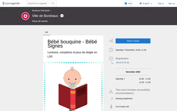 Capture de la page officielle de l'événement