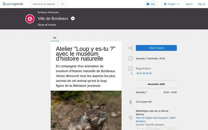 Capture de la page officielle de l'événement