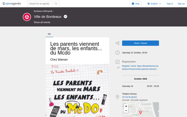 Capture de la page officielle de l'événement