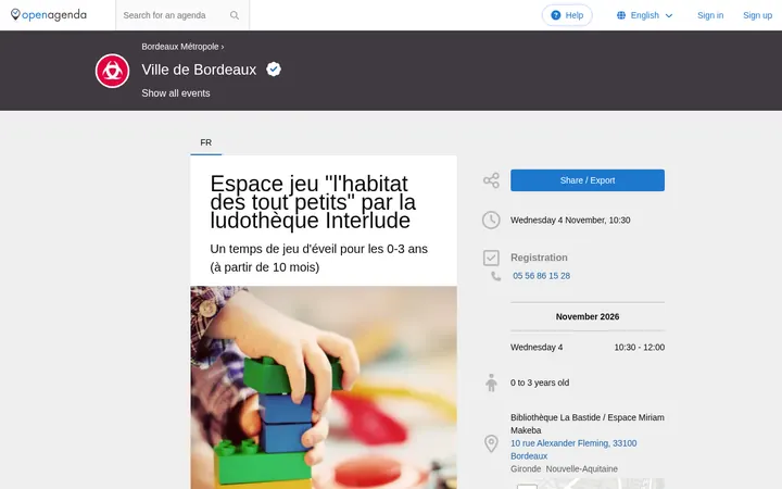 Capture de la page officielle de l'événement