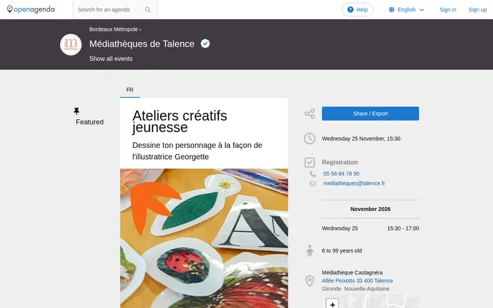 Capture de la page officielle de l'événement