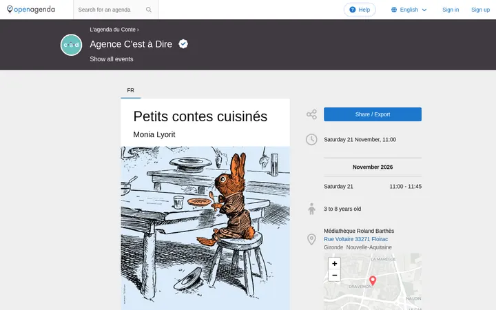 Capture de la page officielle de l'événement