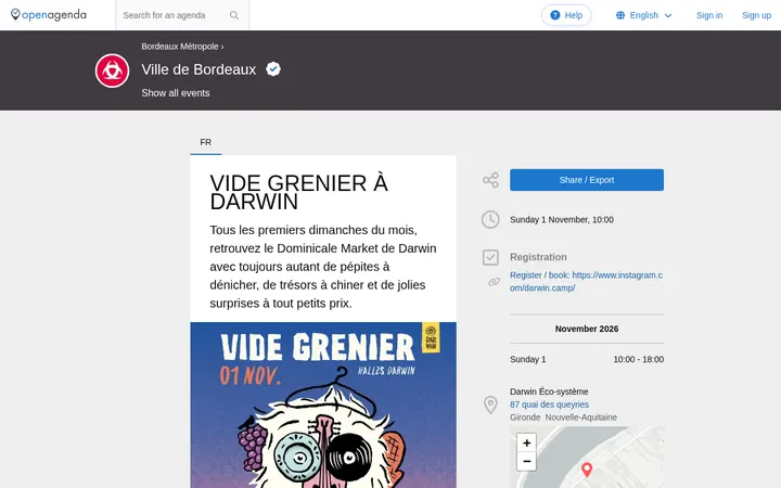 Capture de la page officielle de l'événement
