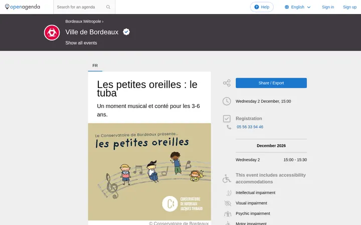 Capture de la page officielle de l'événement