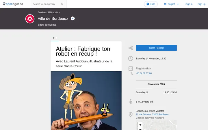 Capture de la page officielle de l'événement