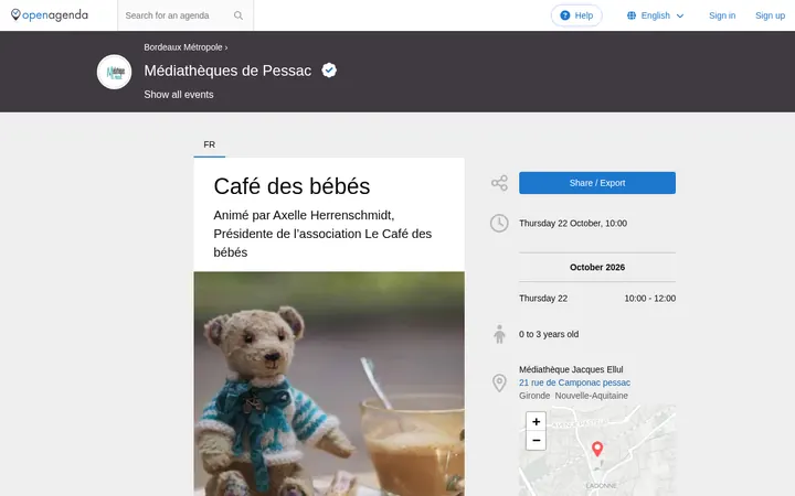 Capture de la page officielle de l'événement