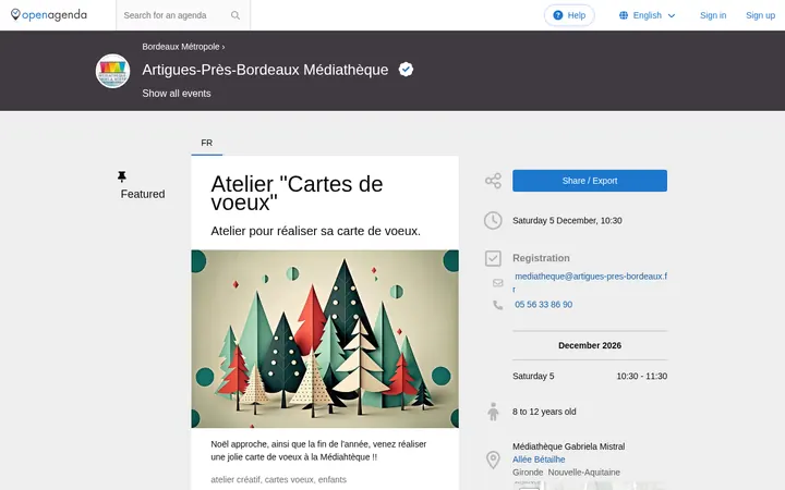 Capture de la page officielle de l'événement