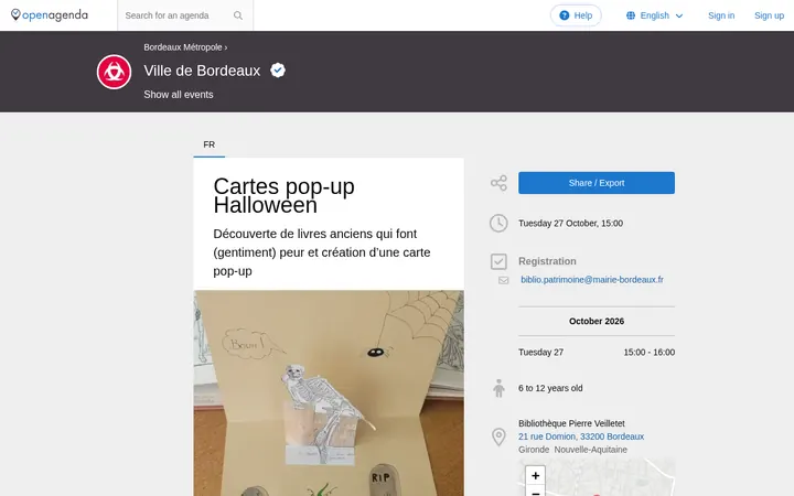 Capture de la page officielle de l'événement