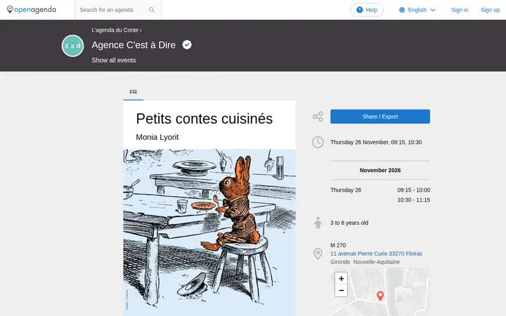 Capture de la page officielle de l'événement