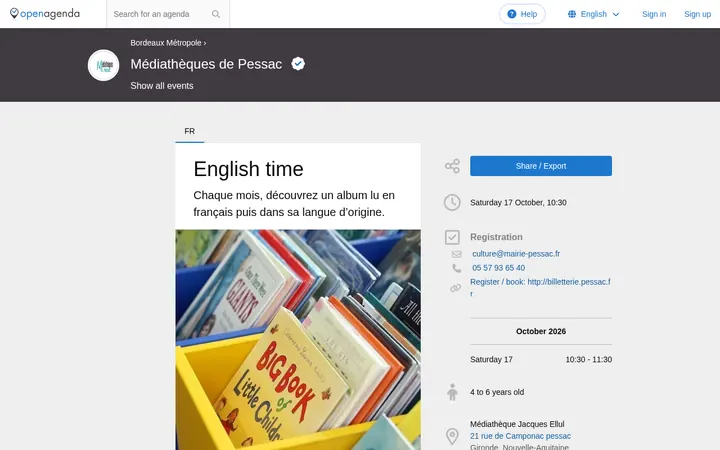 Capture de la page officielle de l'événement