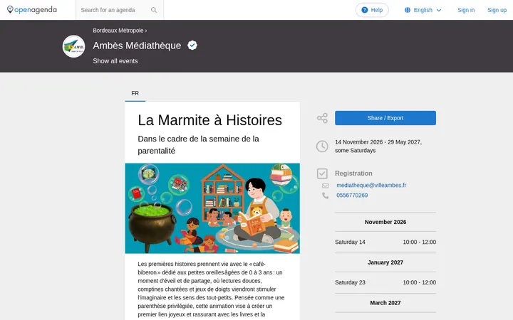 Capture de la page officielle de l'événement