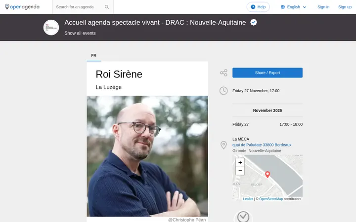 Capture de la page officielle de l'événement