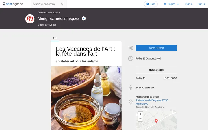 Capture de la page officielle de l'événement
